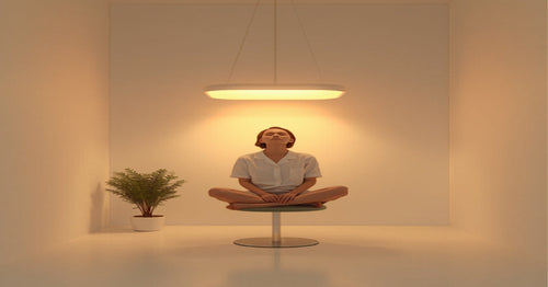 Bright light therapy lamp on a desk, clinical comparison of light therapy versus antidepressants for SAD